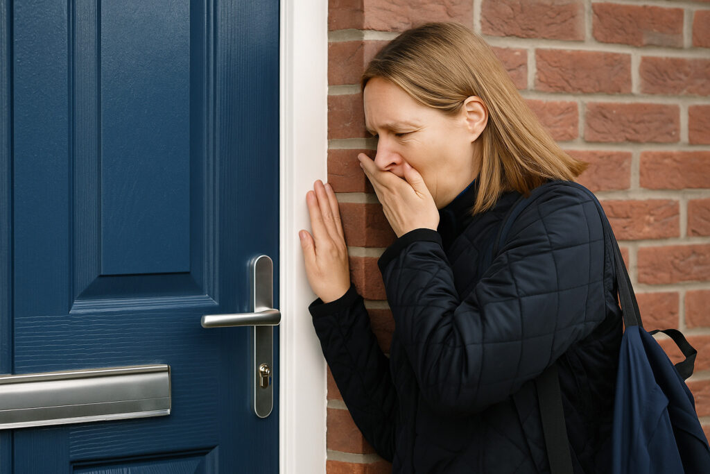 Slotenmaker Reservesleutel.nl helpt bij buitensluiting – vrouw buitengesloten bij voordeur, snelle hulp zonder schade