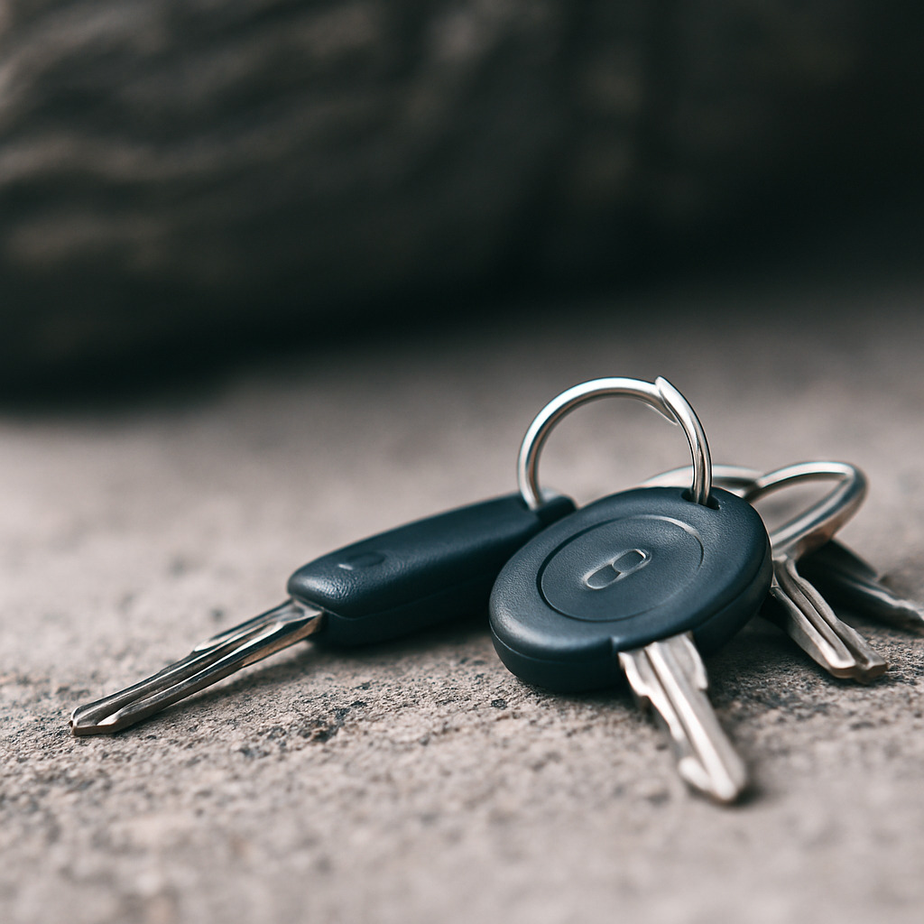 Autosleutel op de grond bij verloren autosleutel, snelle hulp via Reservesleutel.nl.